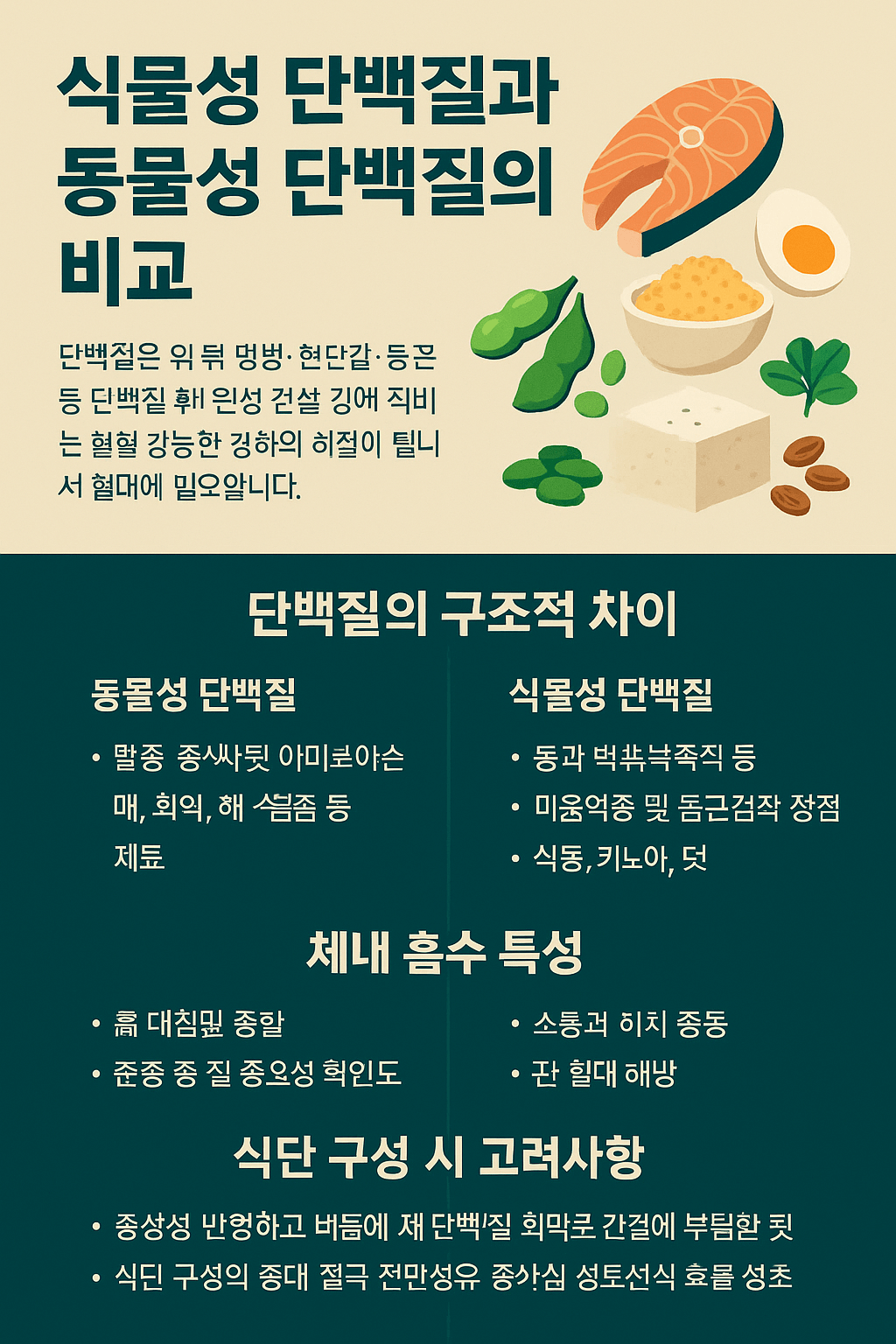 식물성 단백질과 동물성 단백질의 비교