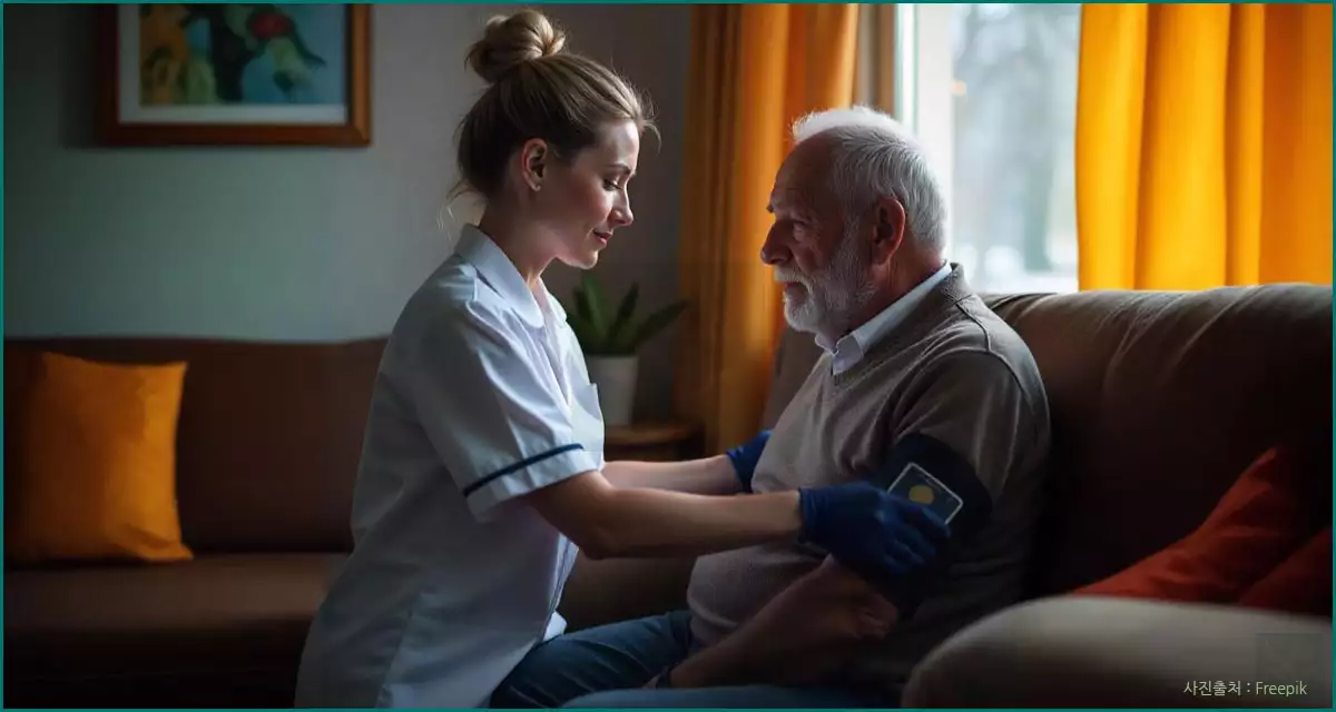 몸이 불편한 분을 돌보는 요양보호사