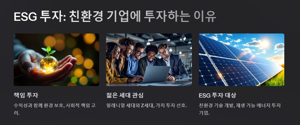 손에 빛나는 황금빛 지구본을 올려놓은 모습. 주변이 어둡고, 빛나는 지구본이 강조되면서 환경 보호와 책임 투자의 메시지를 전달합니다.
출처: 직접 제작한 이미지