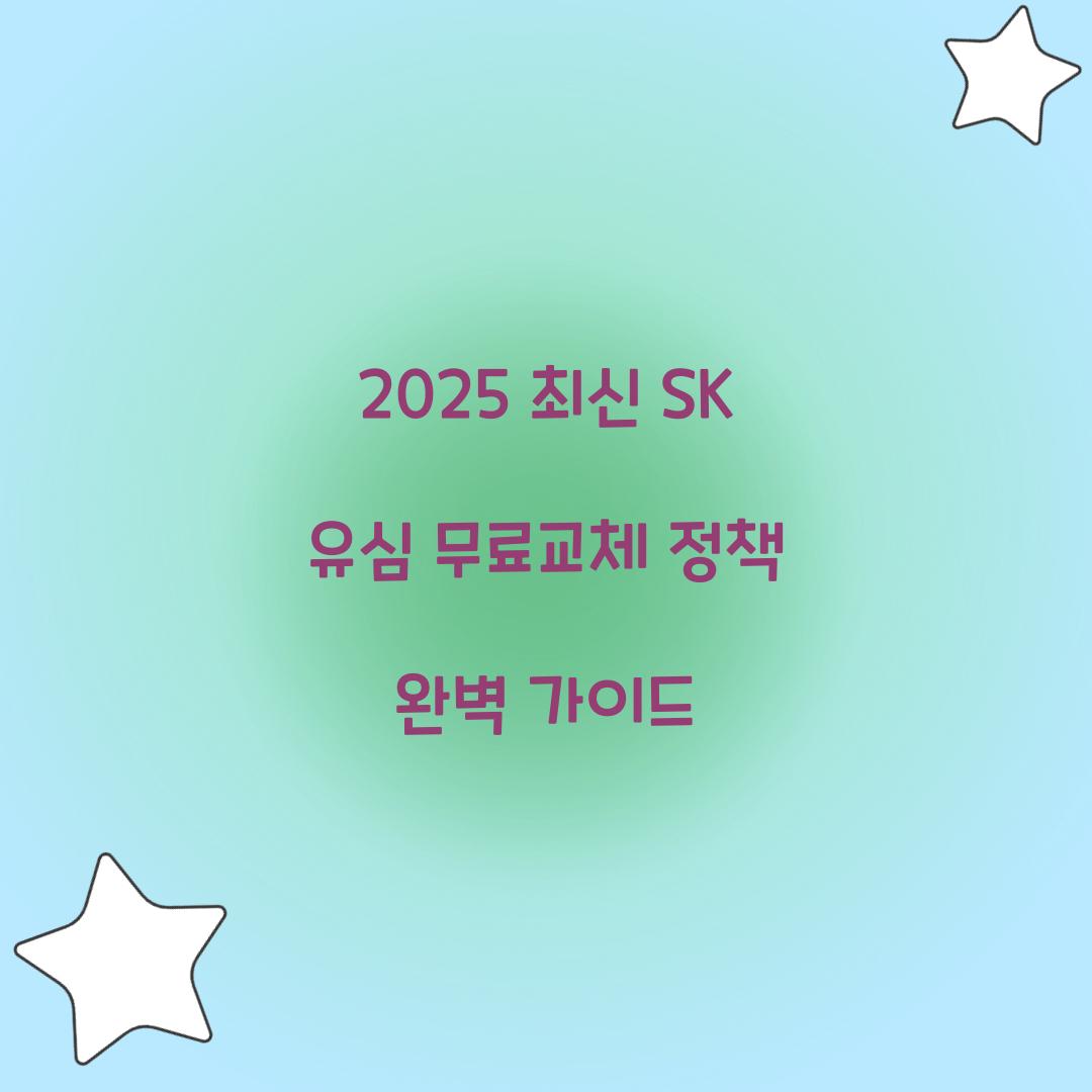 2025 최신 SK 유심 무료교체 정책