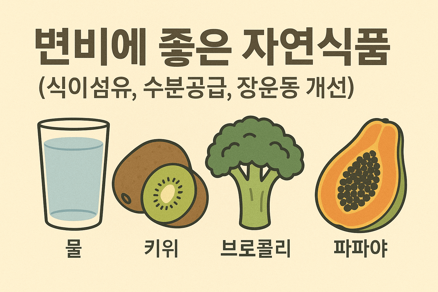 변비에 좋은 자연식품 (식이섬유, 수분공급, 장운동 개선)