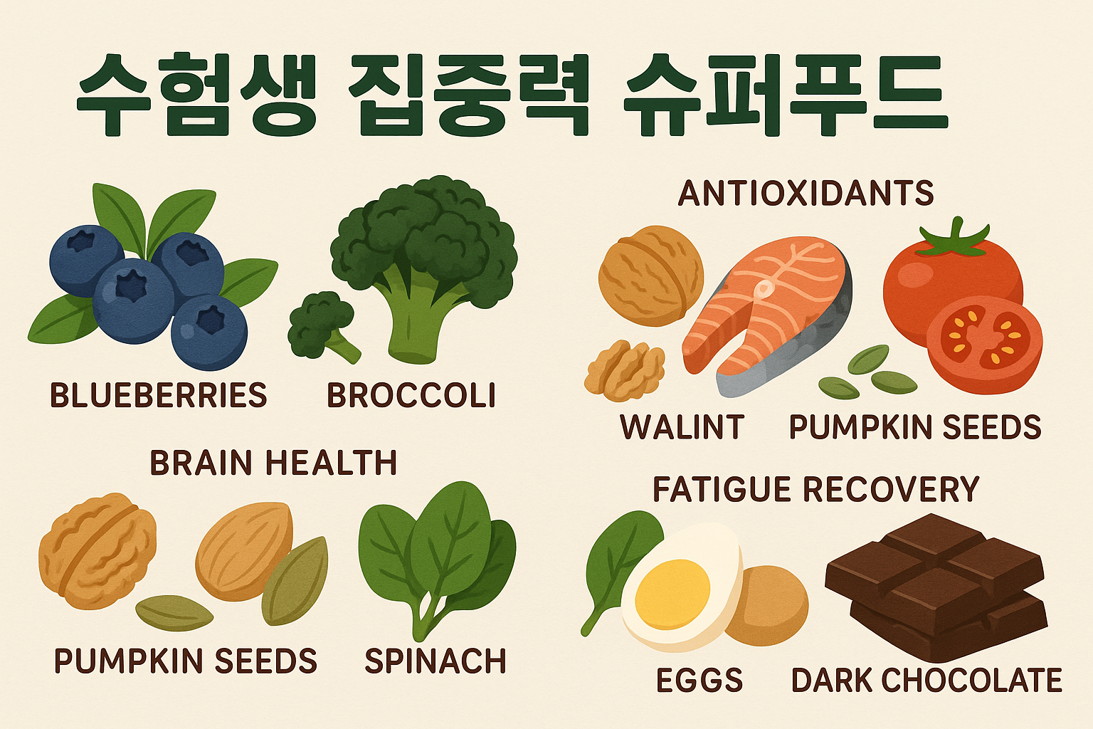 수험생 집중력 슈퍼푸드