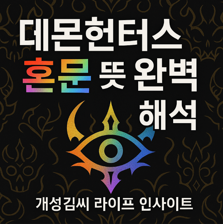 데몬헌터스혼문뜻,케이팝 데몬헌터스 혼문 뜻,혼문 종류 설명,혼문 상징 의미,레인보우혼문 의미,황금혼문 특징