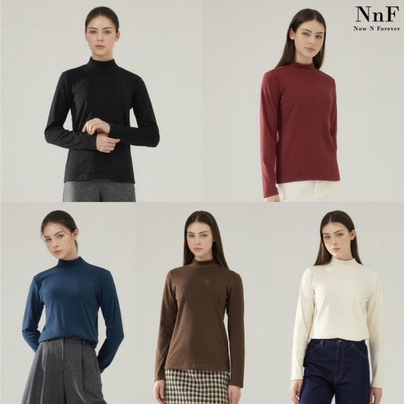 여성 NNF 23FW 기모 모크넥 티셔츠 5종