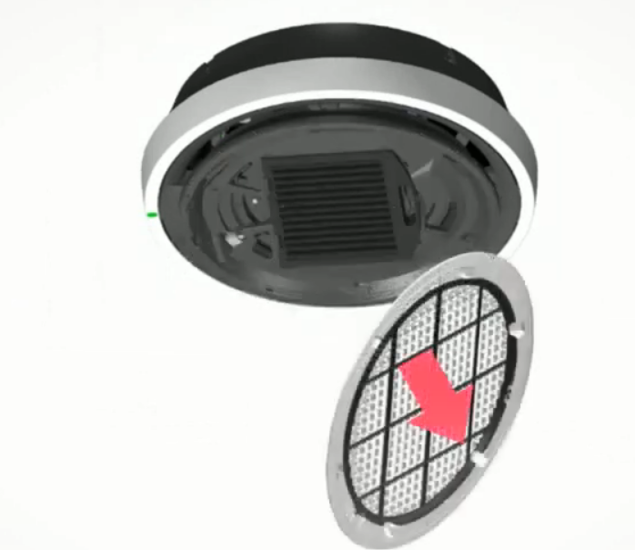 원형 덮개에서 필터 분리