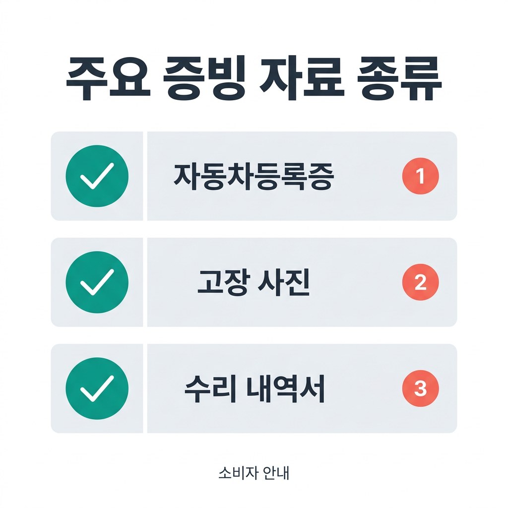 한국소비자원 자동차 결함신고 주요 증빙 자료 종류