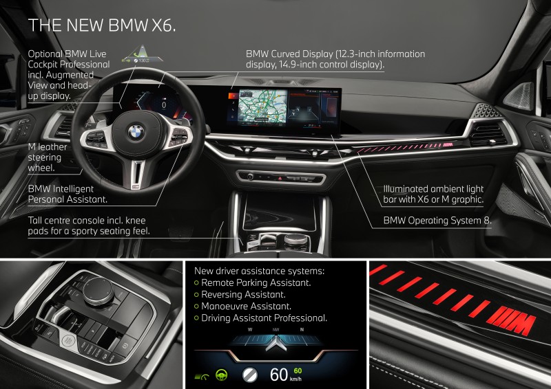 2024 BMW X6 페이스리프트 인테리어 변화