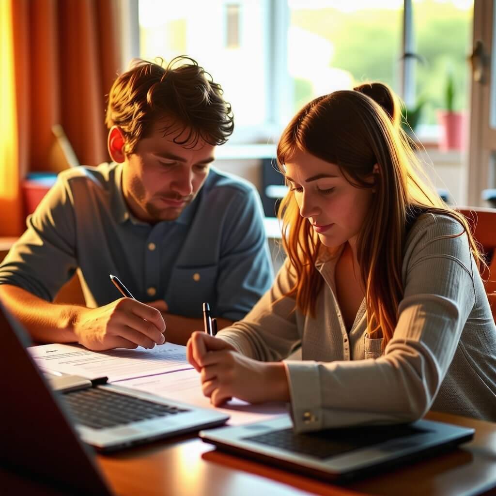 저소득층이 지원 신청서를 작성하는 모습