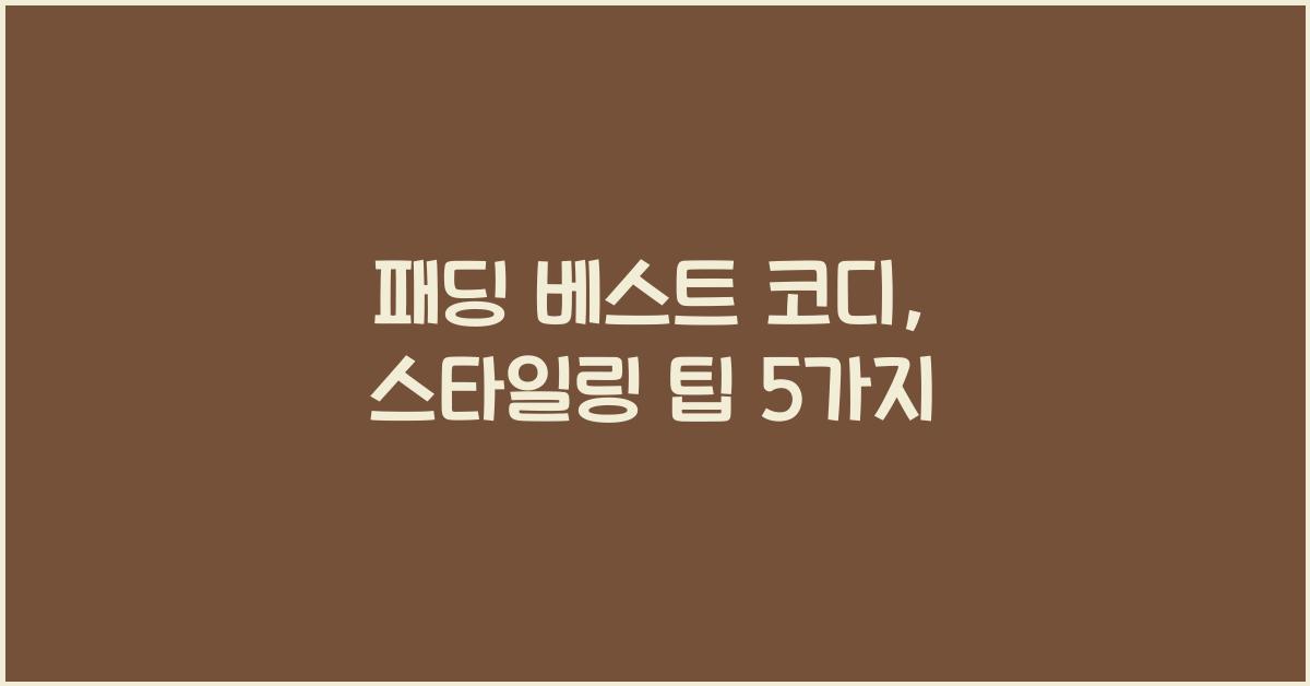 패딩 베스트 코디
