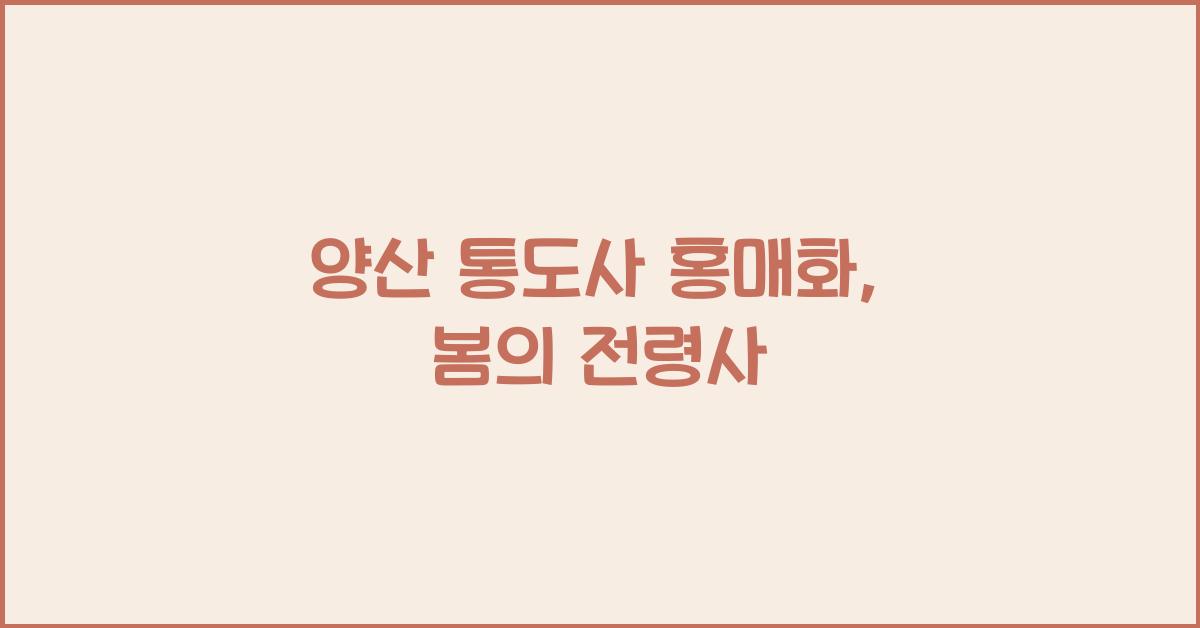 양산 통도사 홍매화