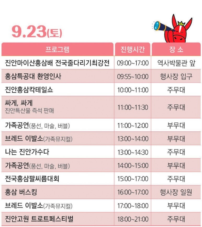 2023 진안홍삼축제 프로그램과 초대가수 소개(송가인, 나태주,조명섭,윤수현,추혁진 출연 외 다수)