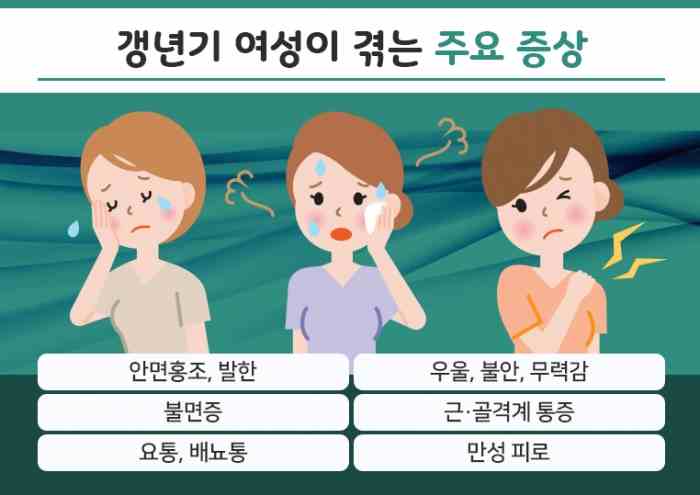 갱년기 여성이 겪는 주요 증상