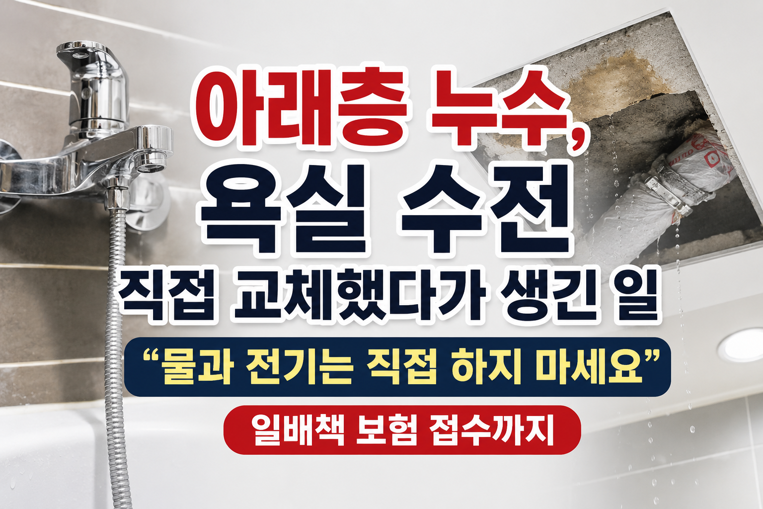 아래층 누수 욕실 수전 직접 교체 후 발생한 누수와 일상생활배상책임 보험 접수 실제 경험