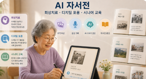 할머니가 ai로 자서전을 쓰는 모습