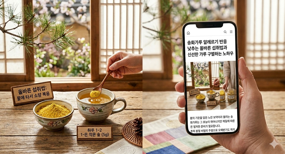 송화가루 알레르기 반응 낮추는 올바른 섭취법과 신선한 가루 구별하는 노하우