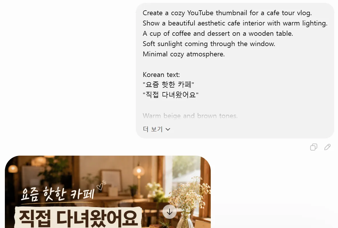 ChatGPT로 유튜브 썸네일 이미지 만드는 방법 일상 브이 로그