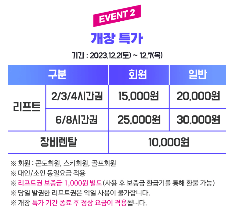 웰리힐리파크 이벤트