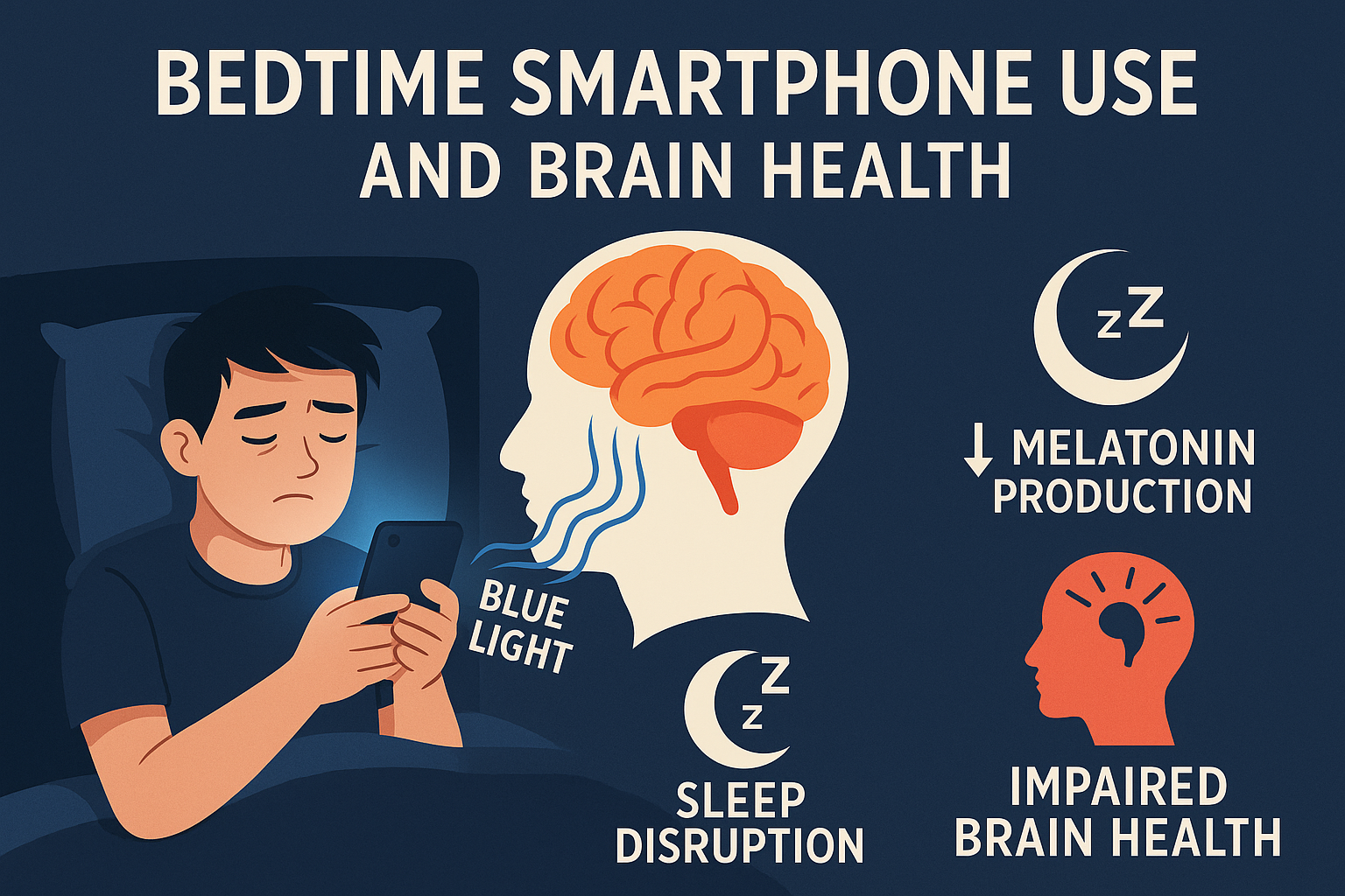 잠들기전 스마트폰이 뇌건강과 수면 호르몬에 영향