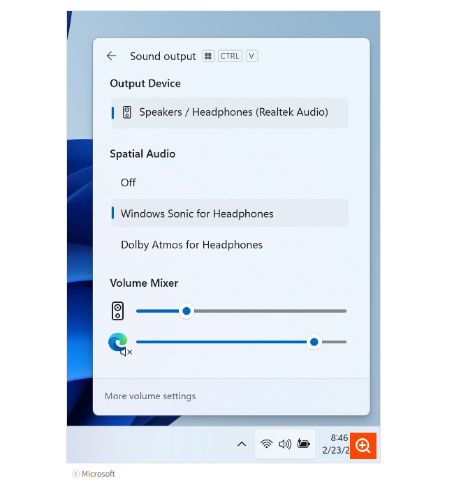 빠른설정 및 볼륨설정