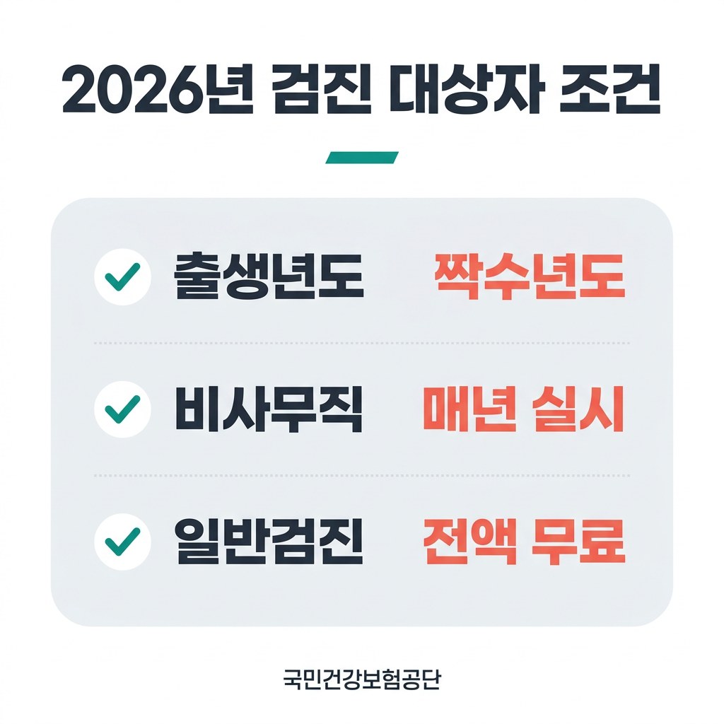 국가건강검진 대상 2026년 검진 대상자 조건