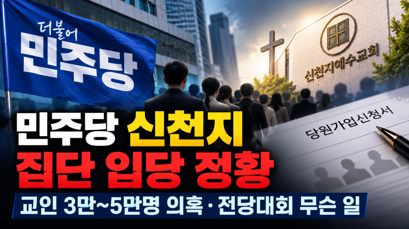 민주당 신천지 집단 입당 정황｜수만명 가입 의혹&middot;전당대회 무슨 일