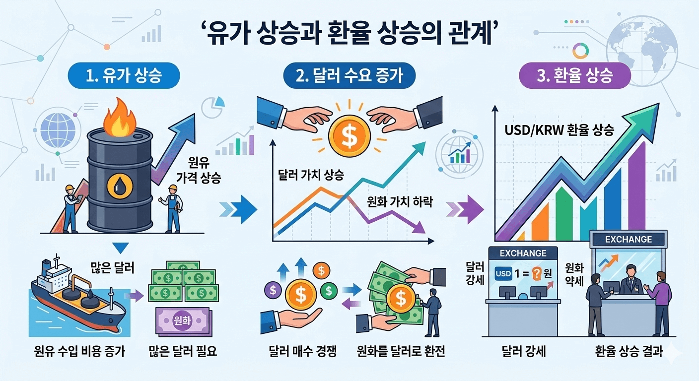 유가가 오르면 왜 환율도 오를까?