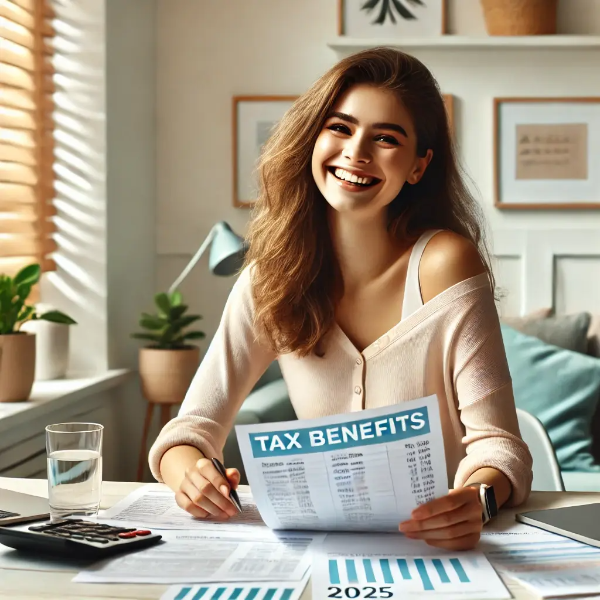 밝은 사무 공간에서 노트북과 서류를 확인하며 2025년 자영업자 지원 혜택을 검토하는 젊은 자영업자의 초고해상도 사진