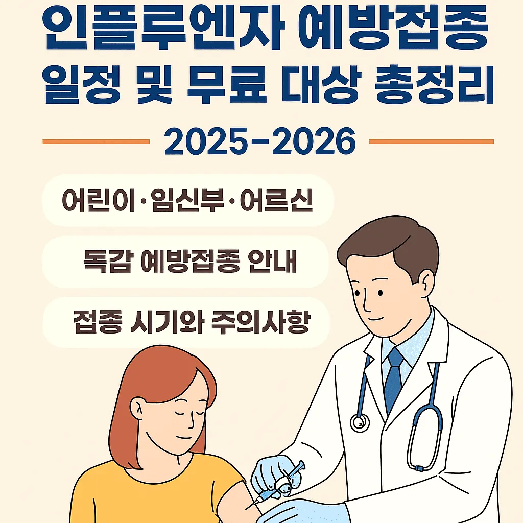 인플루엔자 예방접종 일정 및 무료 대상 총정리