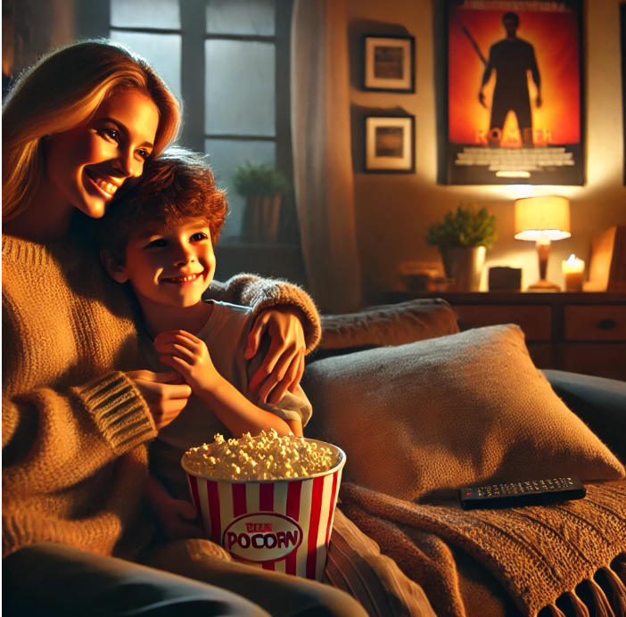 부모와 함께 영화보는 아이