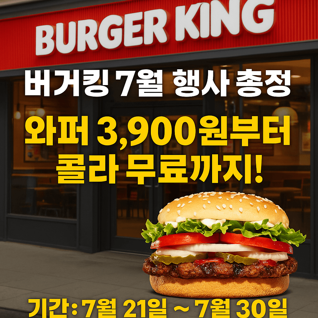 버거킹 7월 할인행사 이벤트