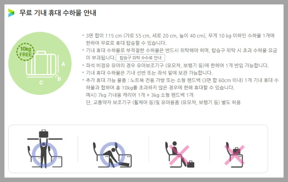 에어부산 수하물 규정, 골프채, 반려 동물, 스포츠 용품 : 위탁, 기내, 초과수하물 요금 안내