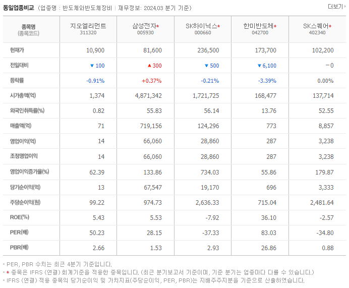 지오엘리먼트_동종업비교자료