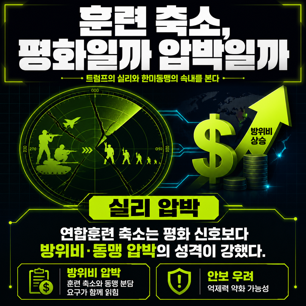 훈련 축소, 평화일까 압박일까