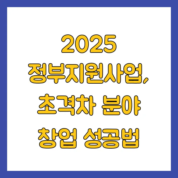 2025년 초격차 분야 창업 성공법
초격차 분야 창업, 2025년 정부지원 사업