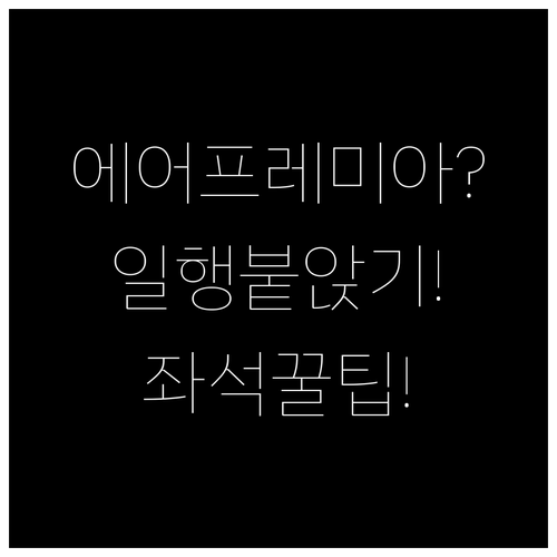 에어프레미아 일행과 붙어앉는 좌석 지..