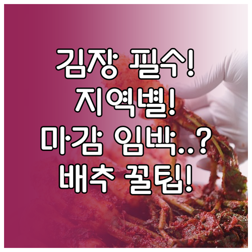 성공 김장 필수 절임배추 지역별 주문..