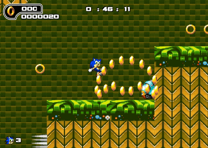 소닉-얼티메이트에서-점프하여-많은-동전을-획득하는-화면