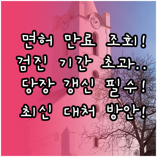 운전면허 만료일 조회 건강검진 활용 ..