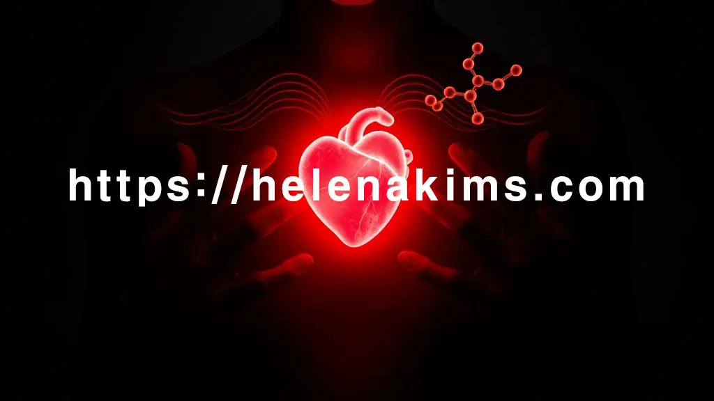 사람의 가슴 부분에 불안하게 두근거리는 심장이 붉은색 빛을 내며 빠르게 박동한다. 손은 미세하게 떨리는 듯한 선으로 표현되고, 그 위로 카페인 분자 구조가 불안정한 파동을 일으키는 이미지.