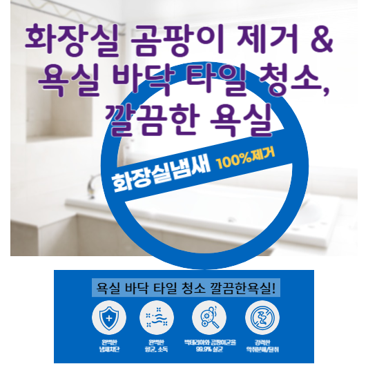 화장실 곰팡이 제거 & 욕실 바닥 타일 청소, 깔끔한 욕실