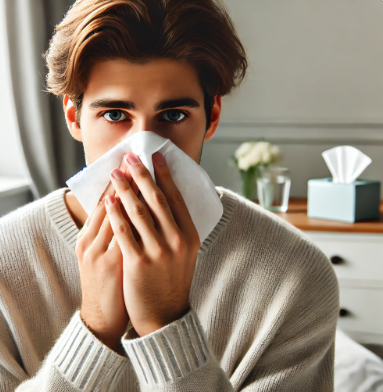 비염을 앓고 있는 사람의 모습