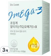 닥터린 초임계 알티지 rTG 오메가3 알파 24.3g, 30정, 3개