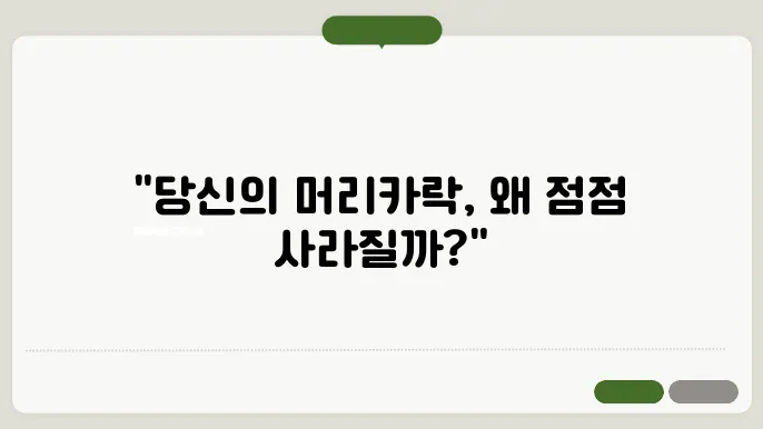 머리카락이 빠지는 이유