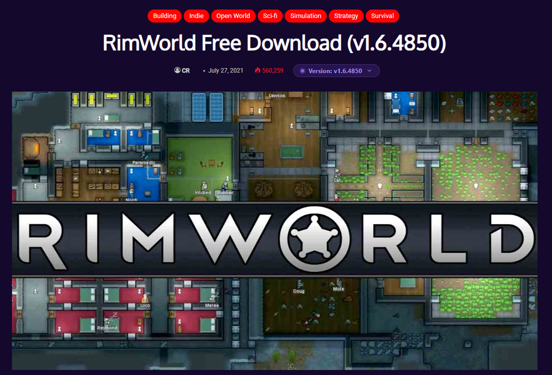 림월드(RimWorld) 무료 다운로드