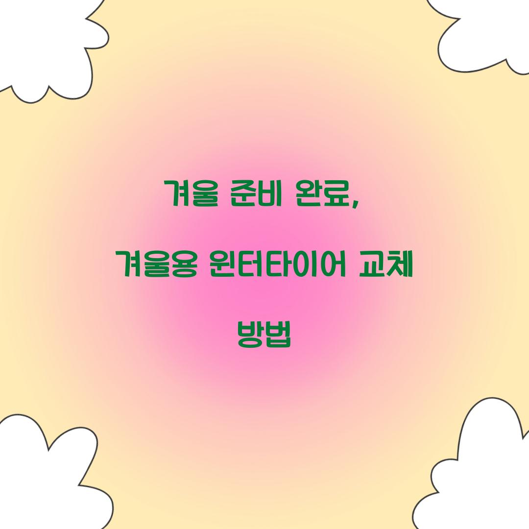 겨울용 윈터타이어 교체