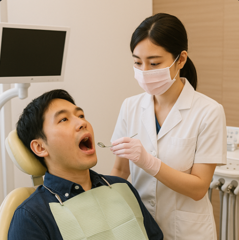 치과 치료를 받는 모습입니다.