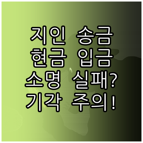 개인회생 중 지인 송금 및 현금 입금..