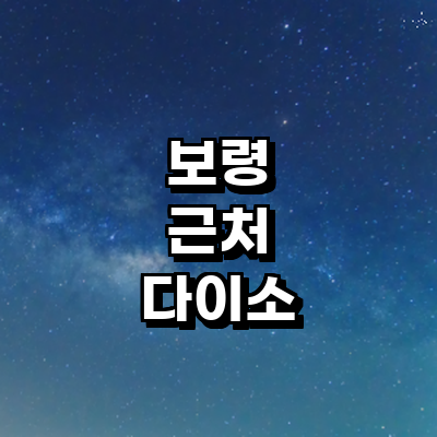 보령시 종합생활용품 다이소