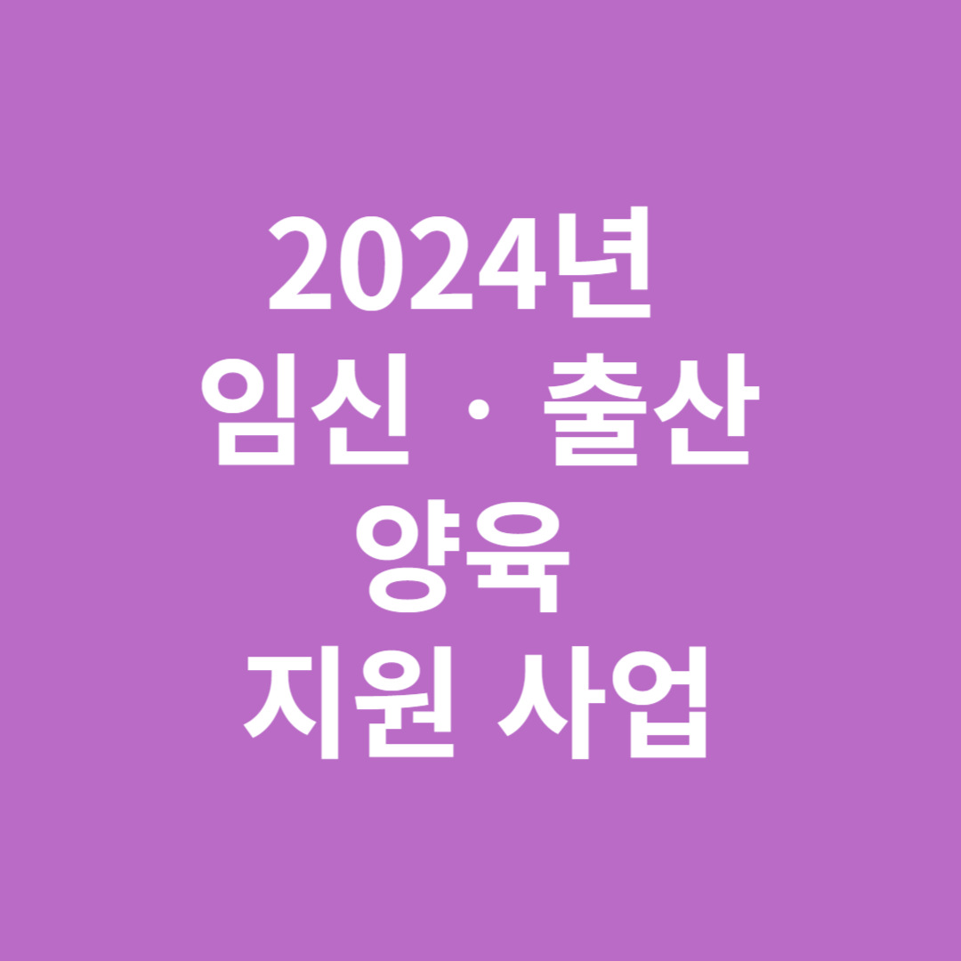 2024년 임신 출산 양육 지원사업 이미지