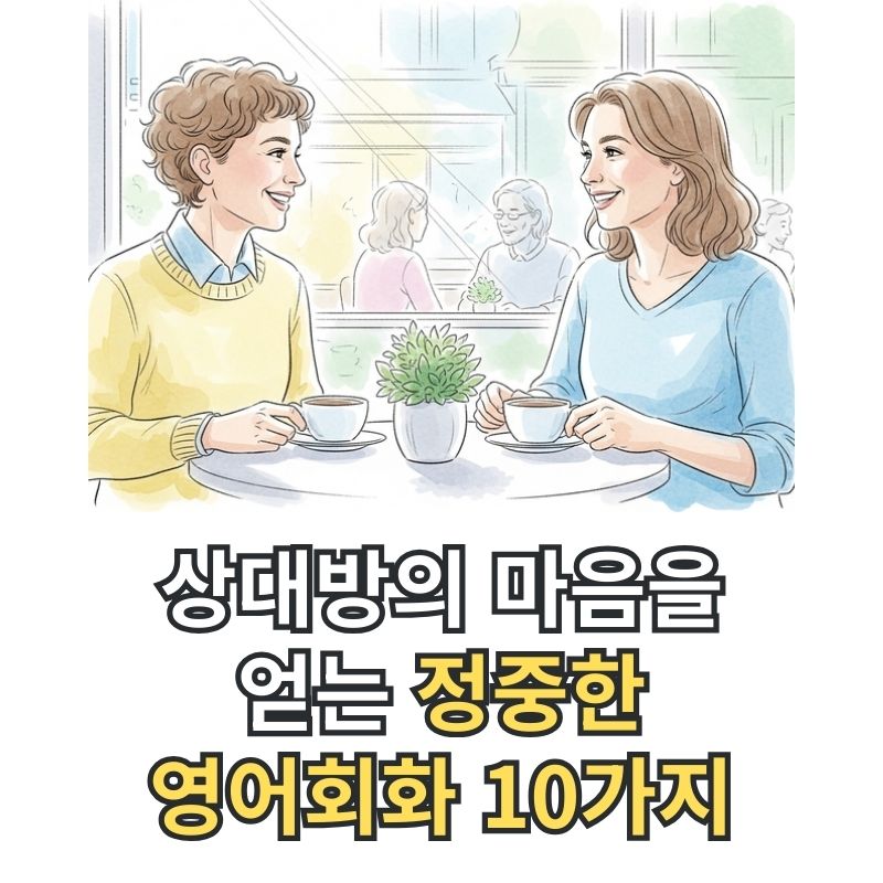 카페에서 정중하게 대화하는 두 사람의 모습